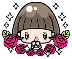 Cute girl with bobbed hair 2 sticker #8484927