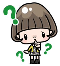 Cute girl with bobbed hair 2 sticker #8484928