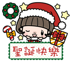 Cute girl with bobbed hair 2 sticker #8484938