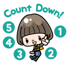 Cute girl with bobbed hair 2 sticker #8484940