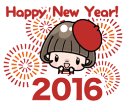 Cute girl with bobbed hair 2 sticker #8484941