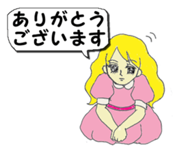 A girl reading in monotone when talks. sticker #8486300