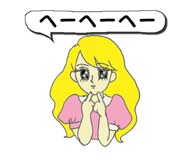 A girl reading in monotone when talks. sticker #8486301