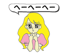 A girl reading in monotone when talks. sticker #8486301