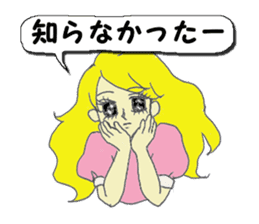 A girl reading in monotone when talks. sticker #8486302