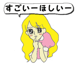 A girl reading in monotone when talks. sticker #8486304