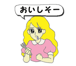 A girl reading in monotone when talks. sticker #8486305