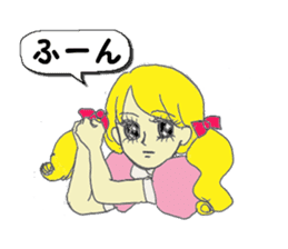 A girl reading in monotone when talks. sticker #8486307