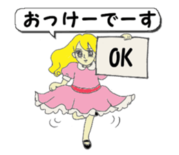 A girl reading in monotone when talks. sticker #8486308