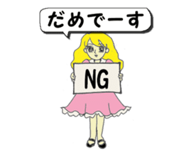 A girl reading in monotone when talks. sticker #8486309