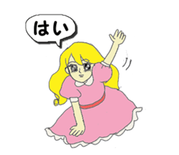 A girl reading in monotone when talks. sticker #8486311