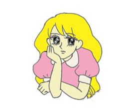 A girl reading in monotone when talks. sticker #8486312