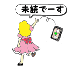 A girl reading in monotone when talks. sticker #8486313