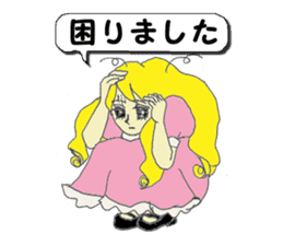 A girl reading in monotone when talks. sticker #8486318