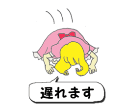 A girl reading in monotone when talks. sticker #8486327