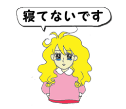 A girl reading in monotone when talks. sticker #8486329