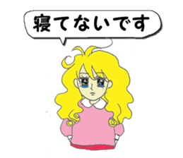 A girl reading in monotone when talks. sticker #8486329