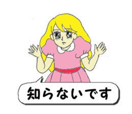 A girl reading in monotone when talks. sticker #8486332