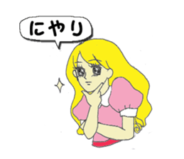 A girl reading in monotone when talks. sticker #8486335