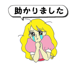 A girl reading in monotone when talks. sticker #8486336