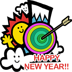 New Year's card sticker