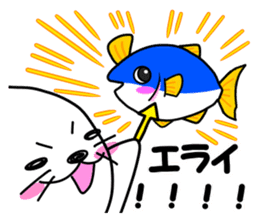 Japanese joke loves seal~and sea friend~ sticker #8488763