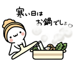 Winter set of a marshmallow sticker #8489381