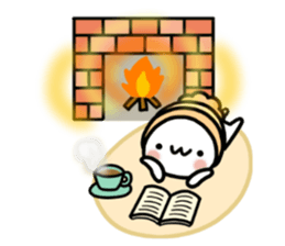 Winter set of a marshmallow sticker #8489388