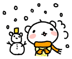 The polar bear of the winter version sticker #8491488