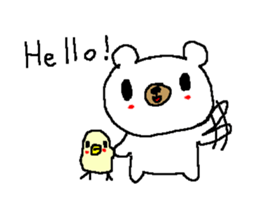 English Simple white bear sticker sticker #8492378