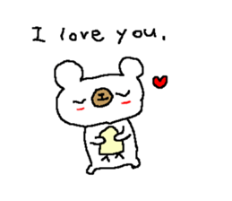 English Simple white bear sticker sticker #8492379