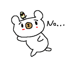 English Simple white bear sticker sticker #8492381