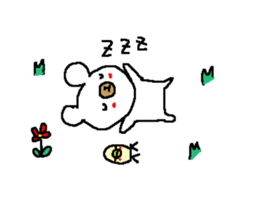 English Simple white bear sticker sticker #8492385