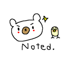 English Simple white bear sticker sticker #8492390