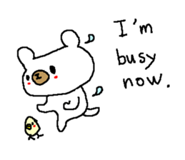 English Simple white bear sticker sticker #8492391