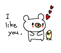 English Simple white bear sticker sticker #8492399