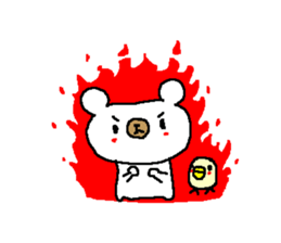 English Simple white bear sticker sticker #8492404