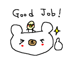 English Simple white bear sticker sticker #8492409