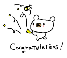 English Simple white bear sticker sticker #8492410