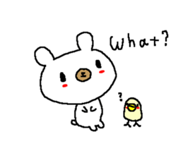 English Simple white bear sticker sticker #8492417