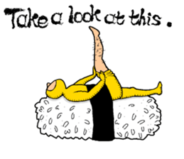 Mr.Sushi is our hero. sticker #8493469