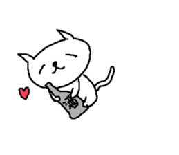 Cat love sake. sticker #8493696