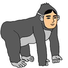 Human face gorilla sticker #8494064
