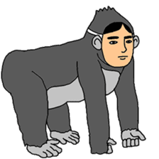 Human face gorilla sticker #8494064