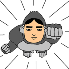 Human face gorilla sticker #8494076