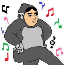 Human face gorilla sticker #8494082