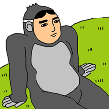 Human face gorilla sticker #8494083