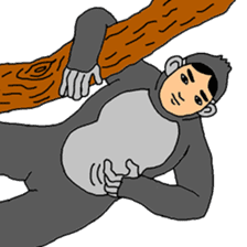 Human face gorilla sticker #8494084