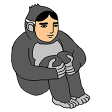 Human face gorilla sticker #8494089