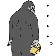 Human face gorilla sticker #8494094